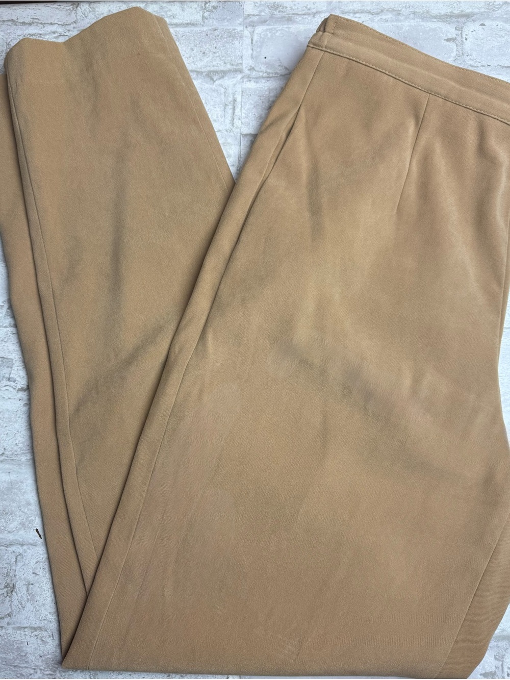 Talbots Women’s Tan Camel Stretch Tapered Dress Pants Fully Lined Mid Rise 6 😍